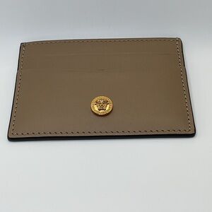 Versace Tan and Gold Card Holder